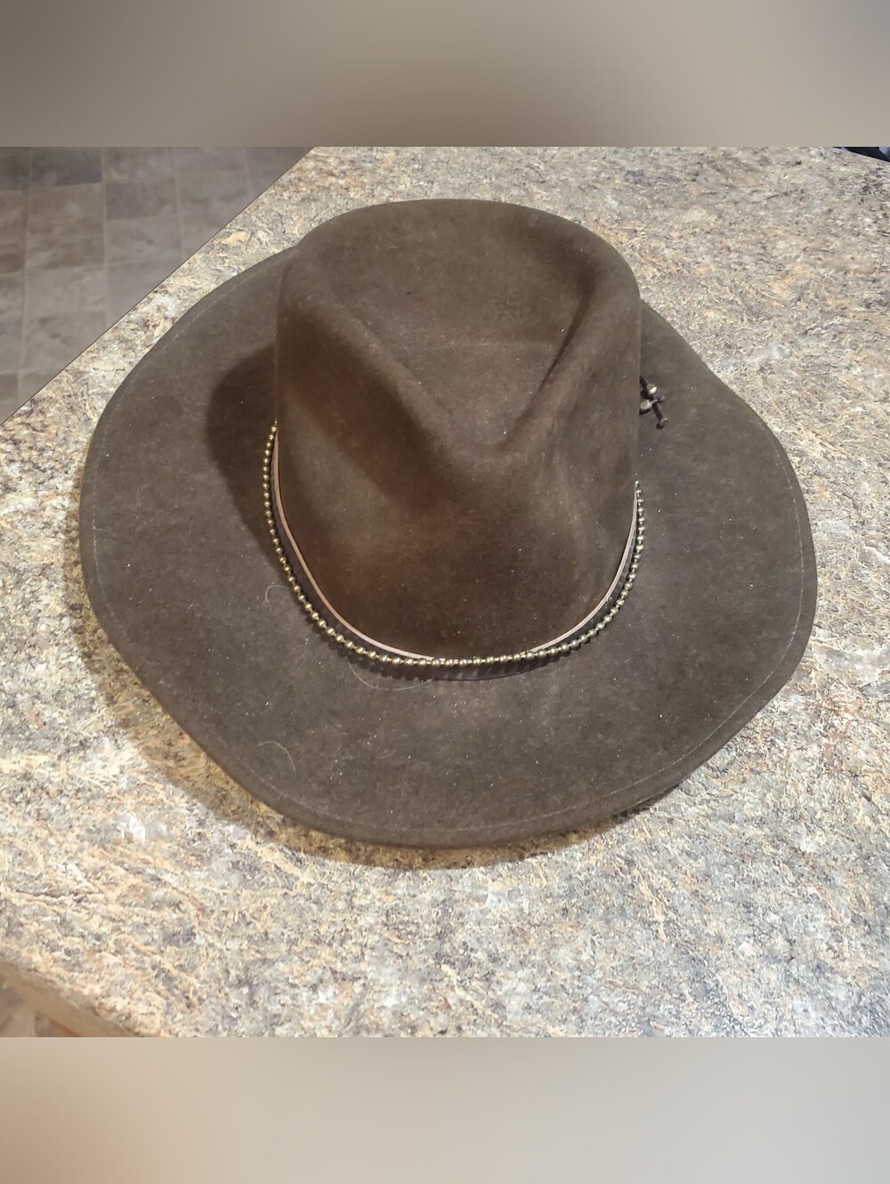NIKKI BEACH WOOL COWBOY HAT. ONE SIZE.  CHOCOLATE BROWN